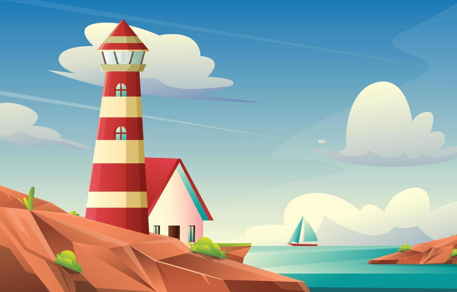Sea Scenery Background Concept vector