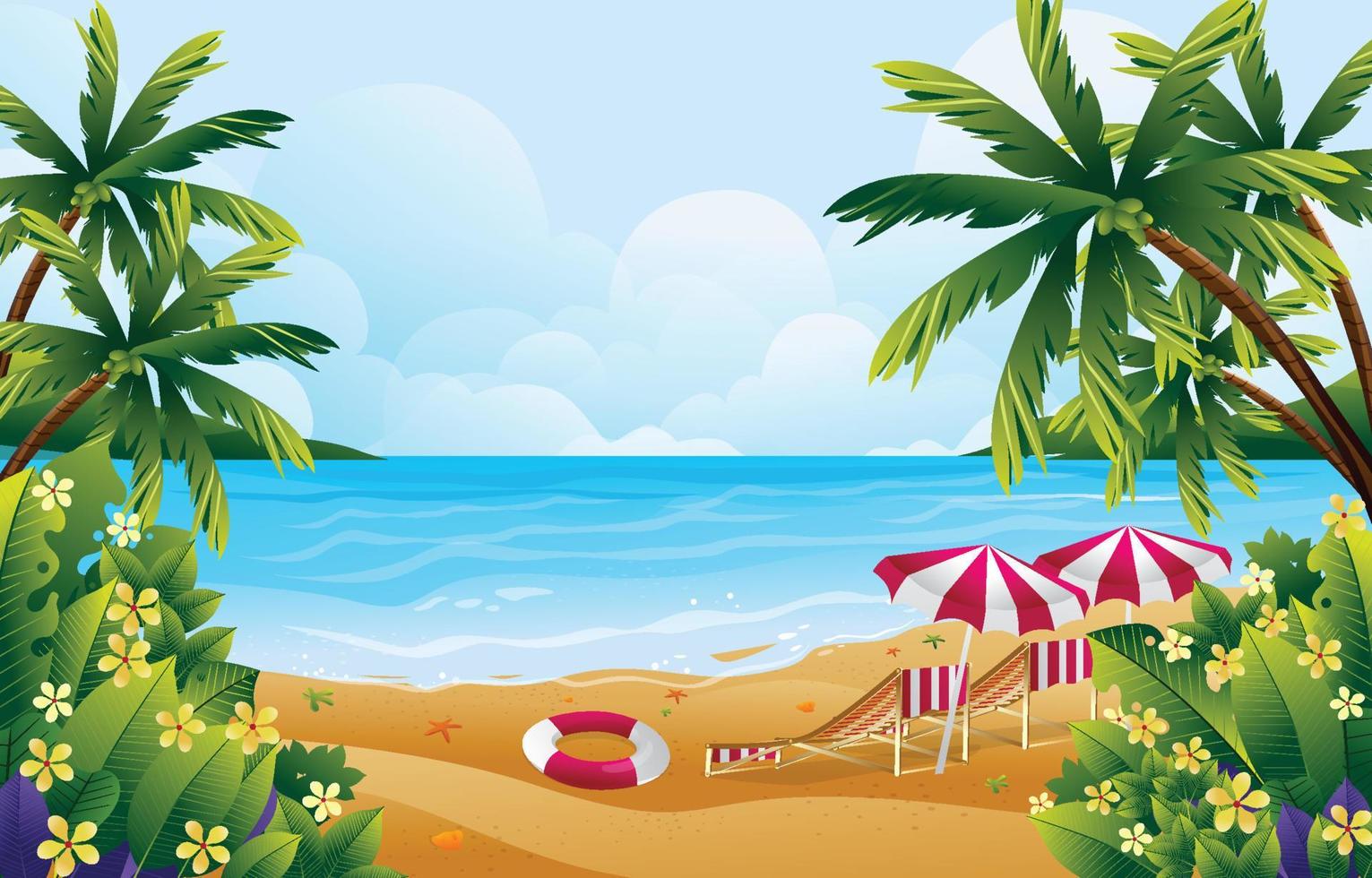 Beach Scenery Background Concept vector