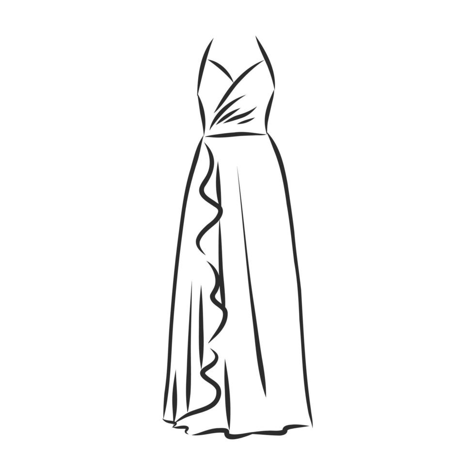 dress vector sketch 7308448 Vector Art at Vecteezy