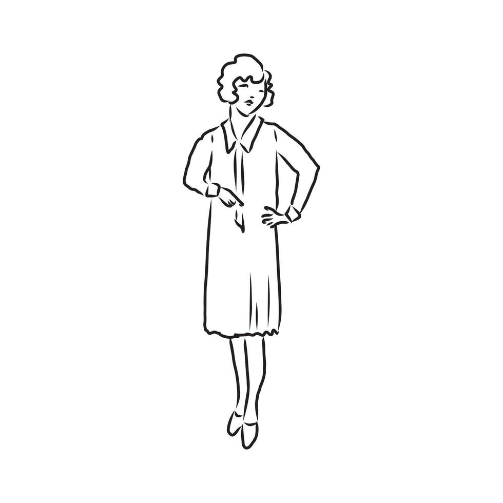 retro fashion vector sketch