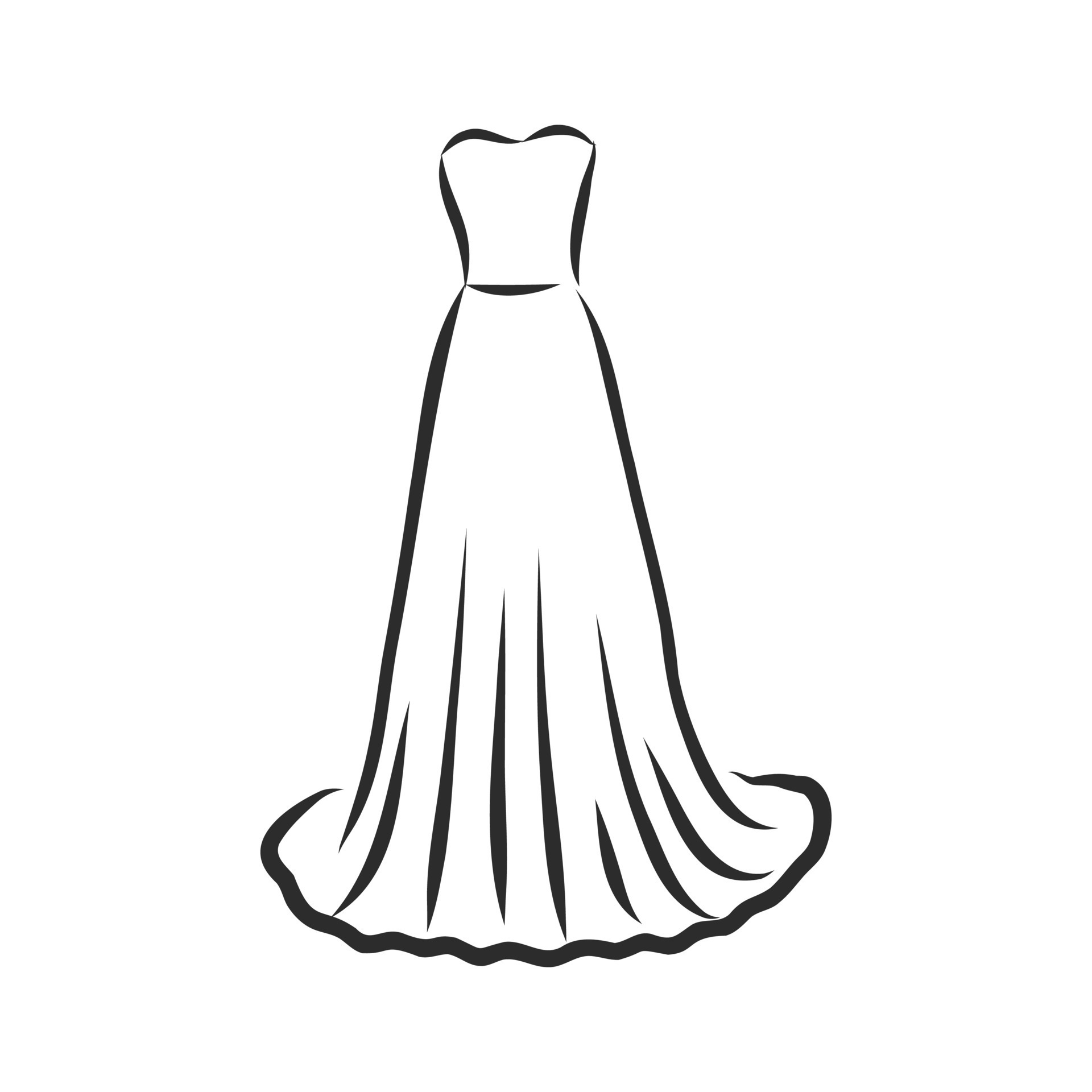 An Image Of A Girl In A Dress Coloring Pages Outline Sketch Drawing Vector Easy  Dress Drawing Easy Dress Outline Easy Dress Sketch PNG and Vector with  Transparent Background for Free Download