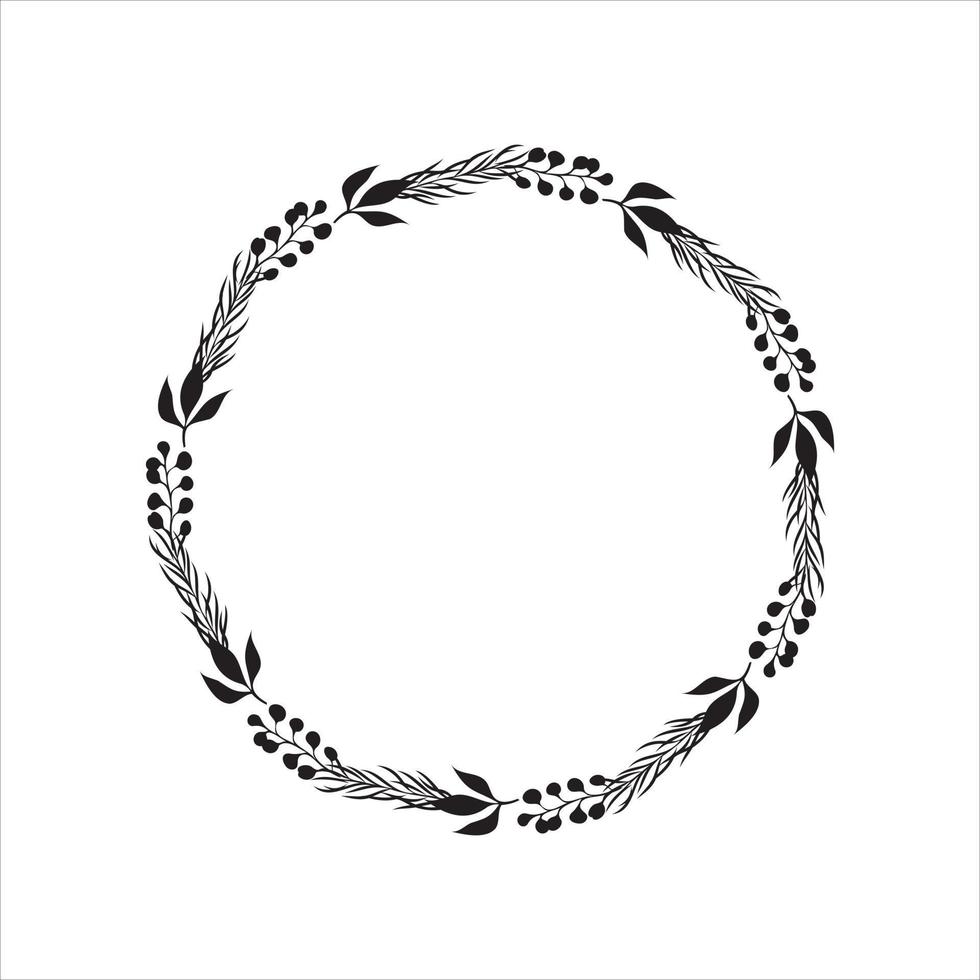 round flower frame vector sketch