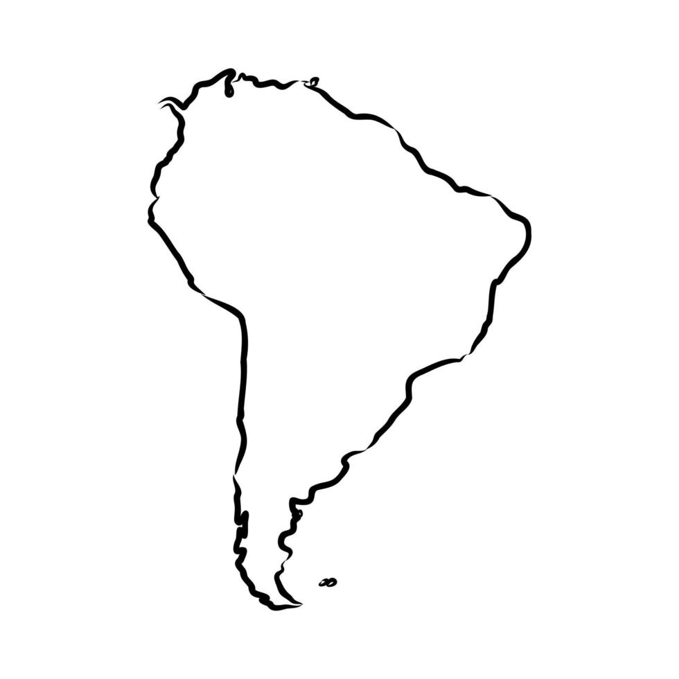 south america map vector sketch