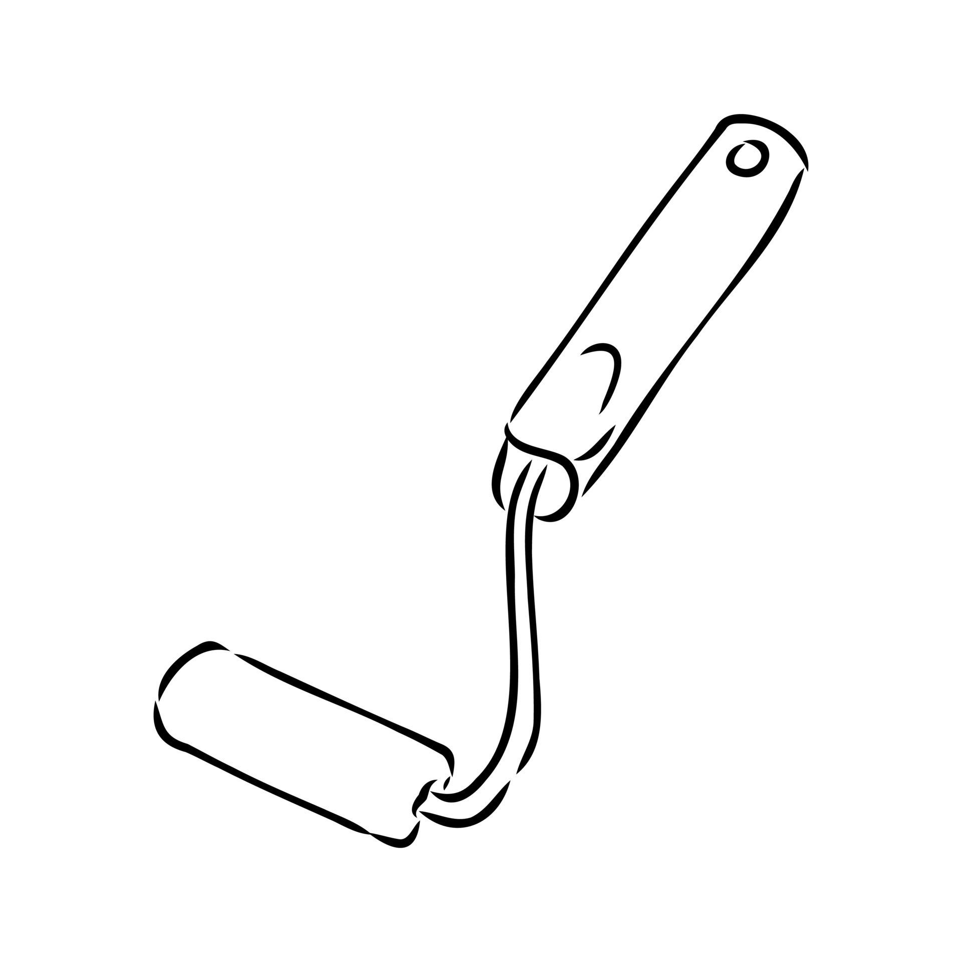 Paint roller with long handle Royalty Free Vector Image