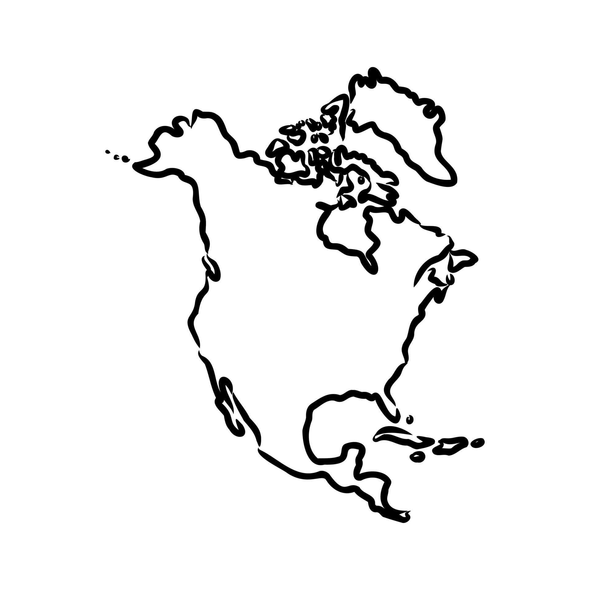 bosquejo del vector del mapa de américa del norte 7308770 Vector en