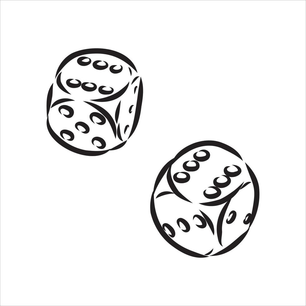 playing dice vector sketch