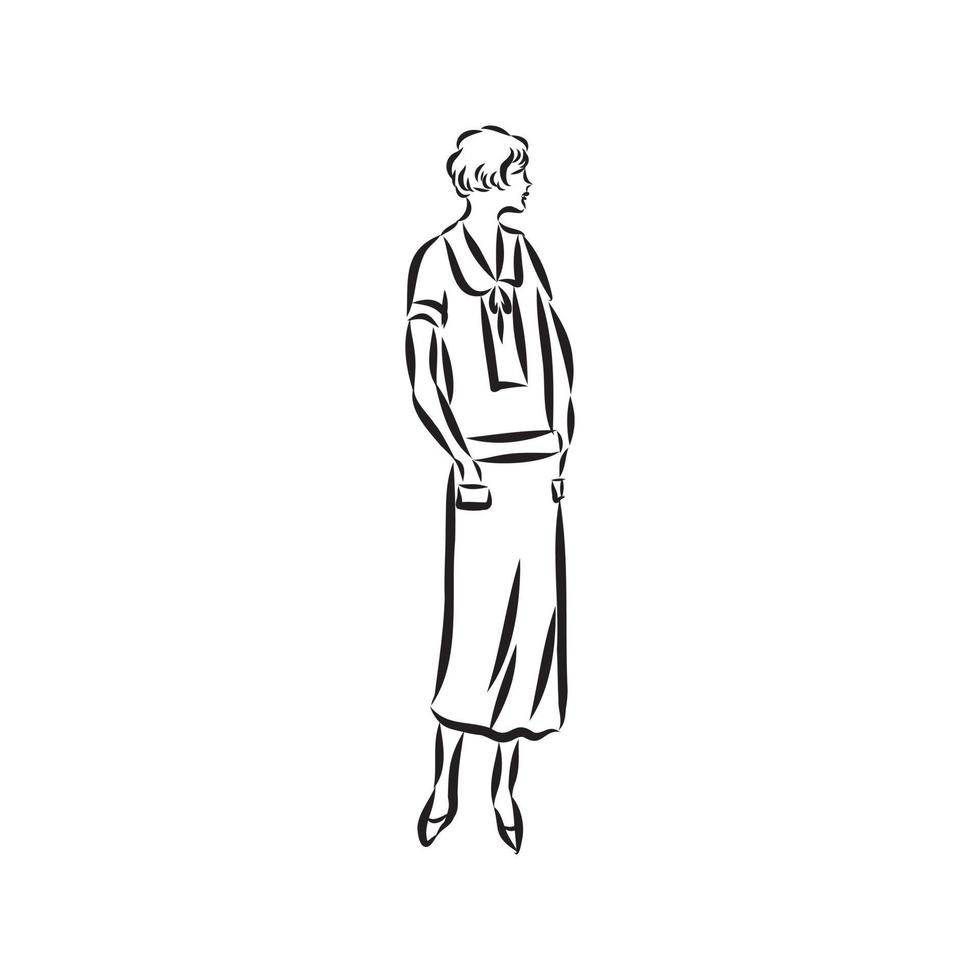 retro fashion vector sketch