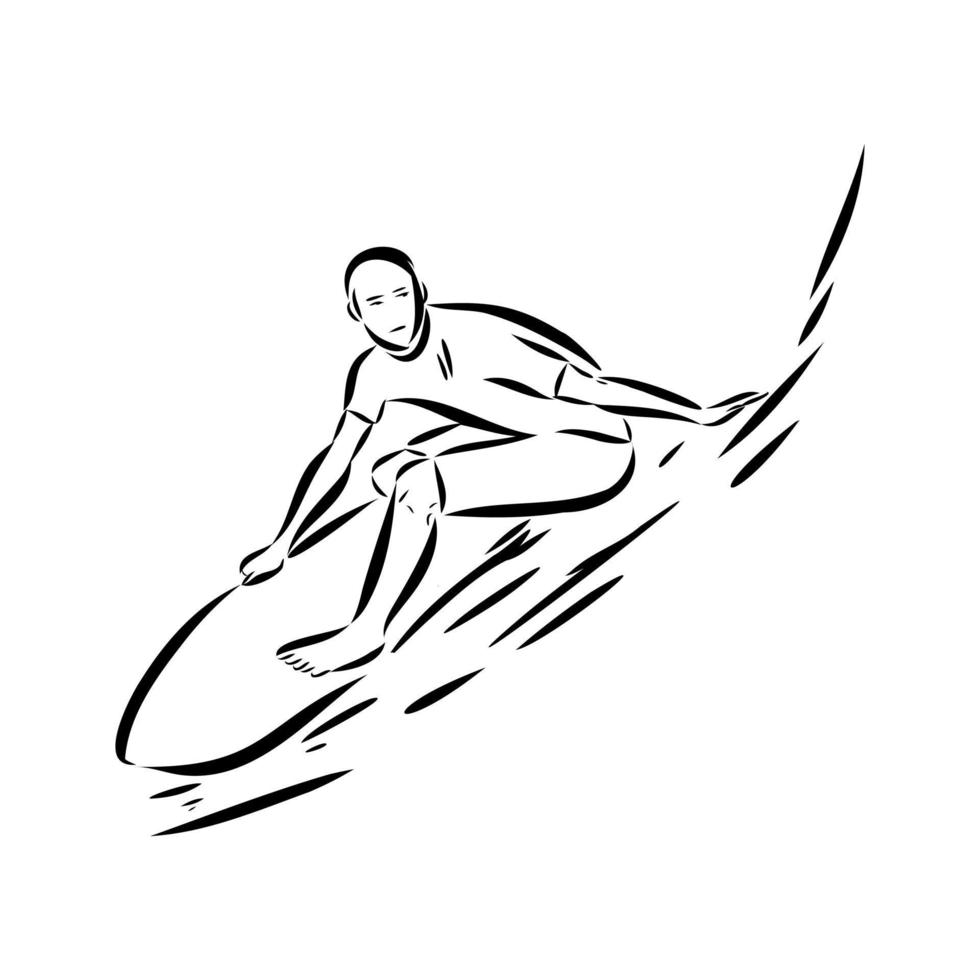 surfing vector sketch