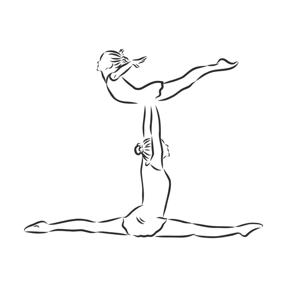 acrobatics vector sketch