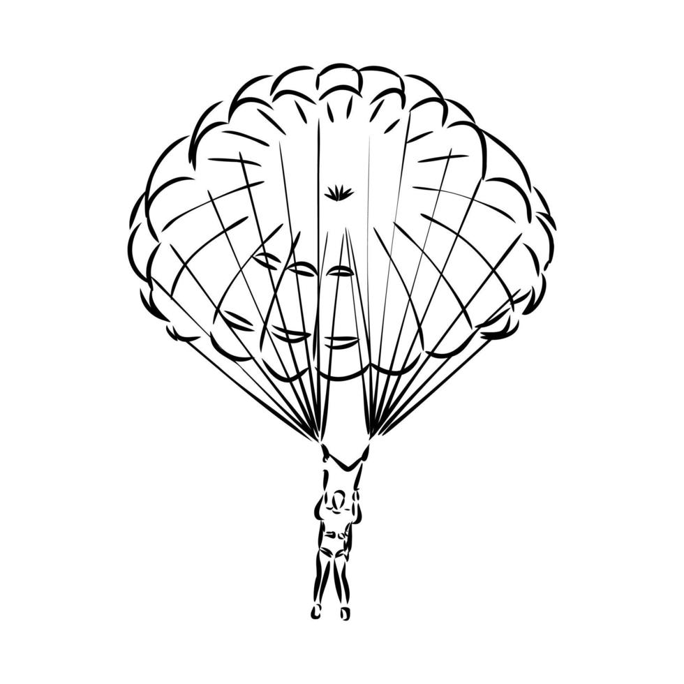 dibujo vectorial de paracaidista vector