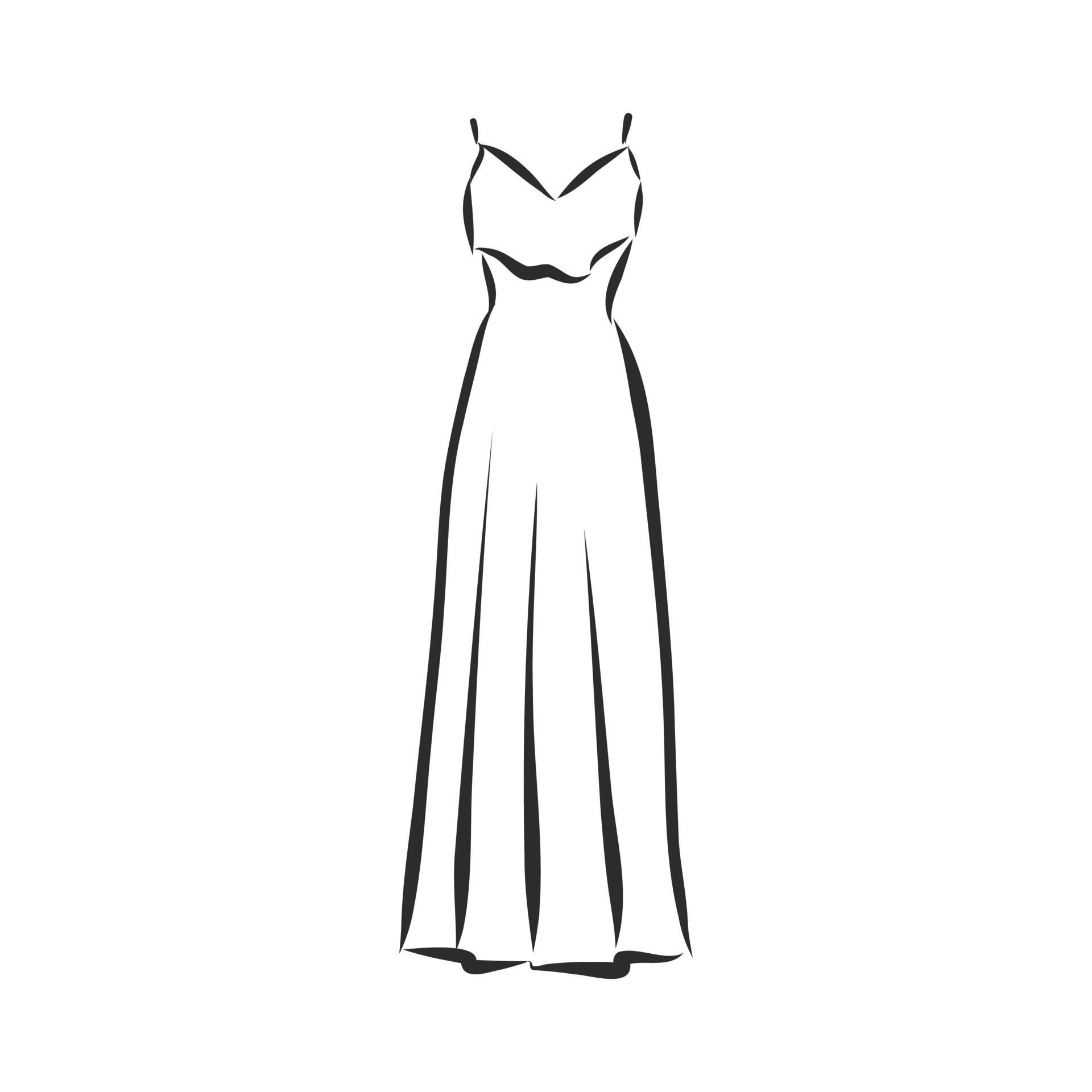 dress vector sketch 7309042 Vector Art at Vecteezy