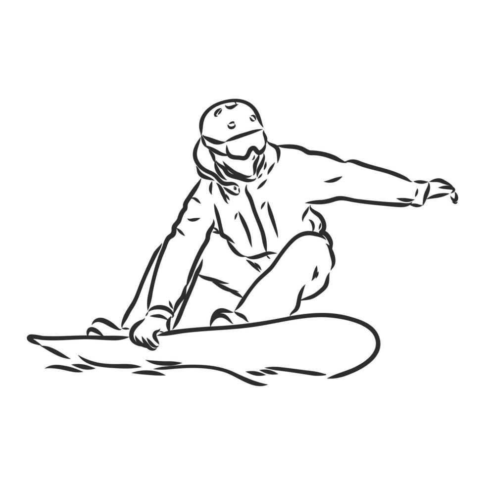 dibujo vectorial de snowboard vector