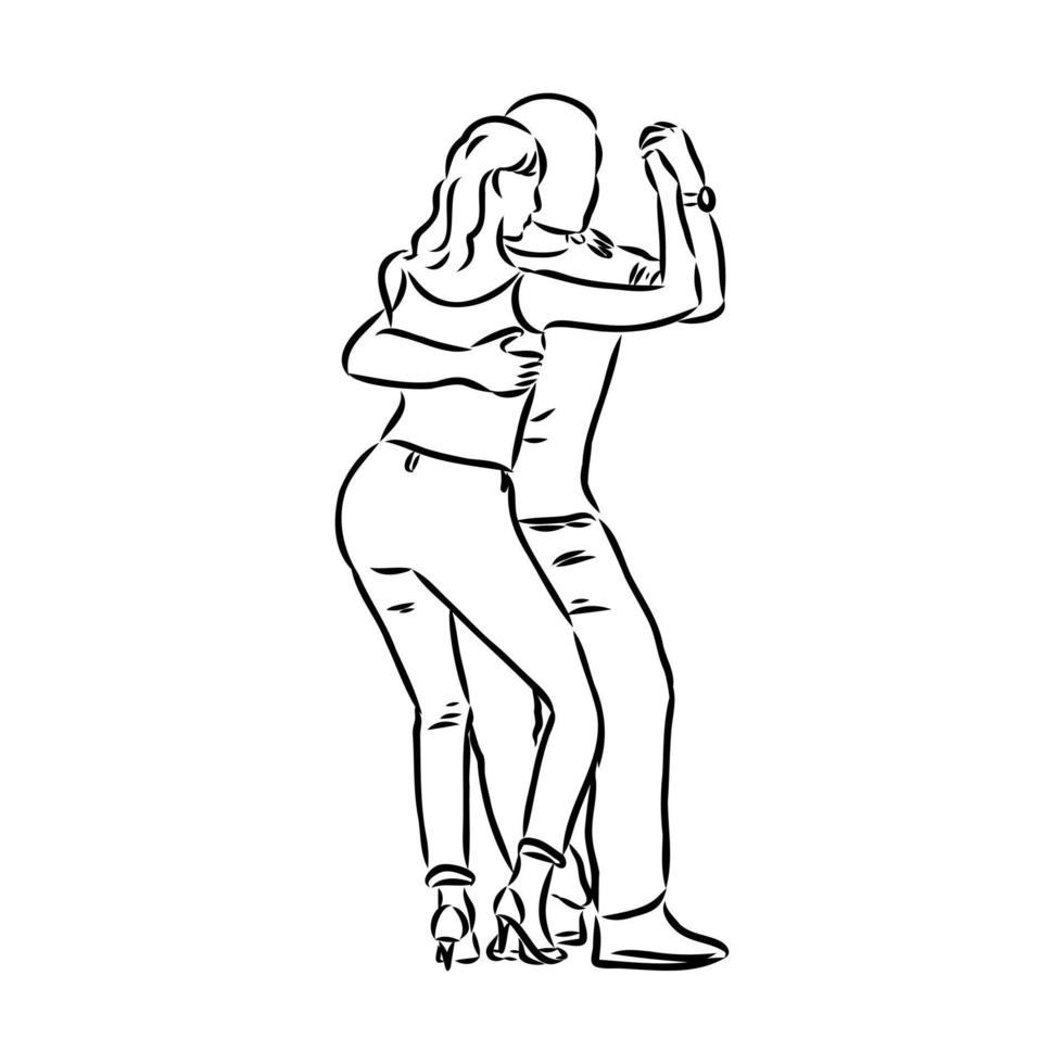 bachata dance vector sketch