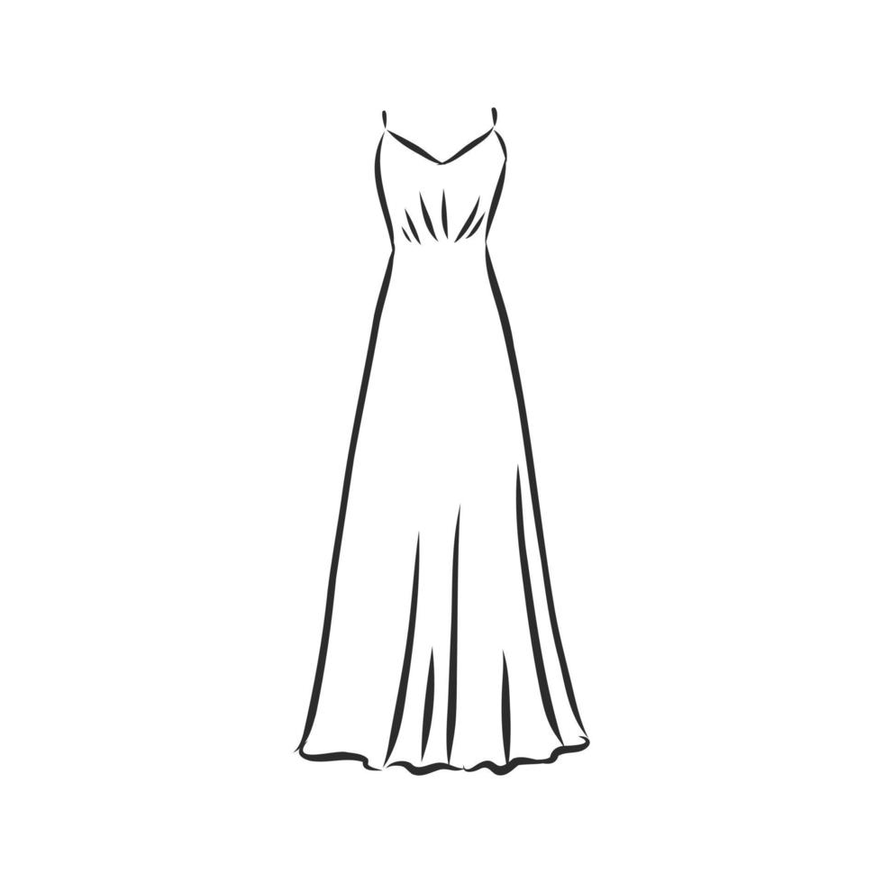 dress vector sketch 7309139 Vector Art at Vecteezy