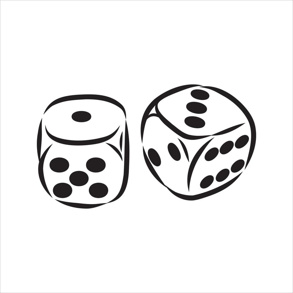 playing dice vector sketch