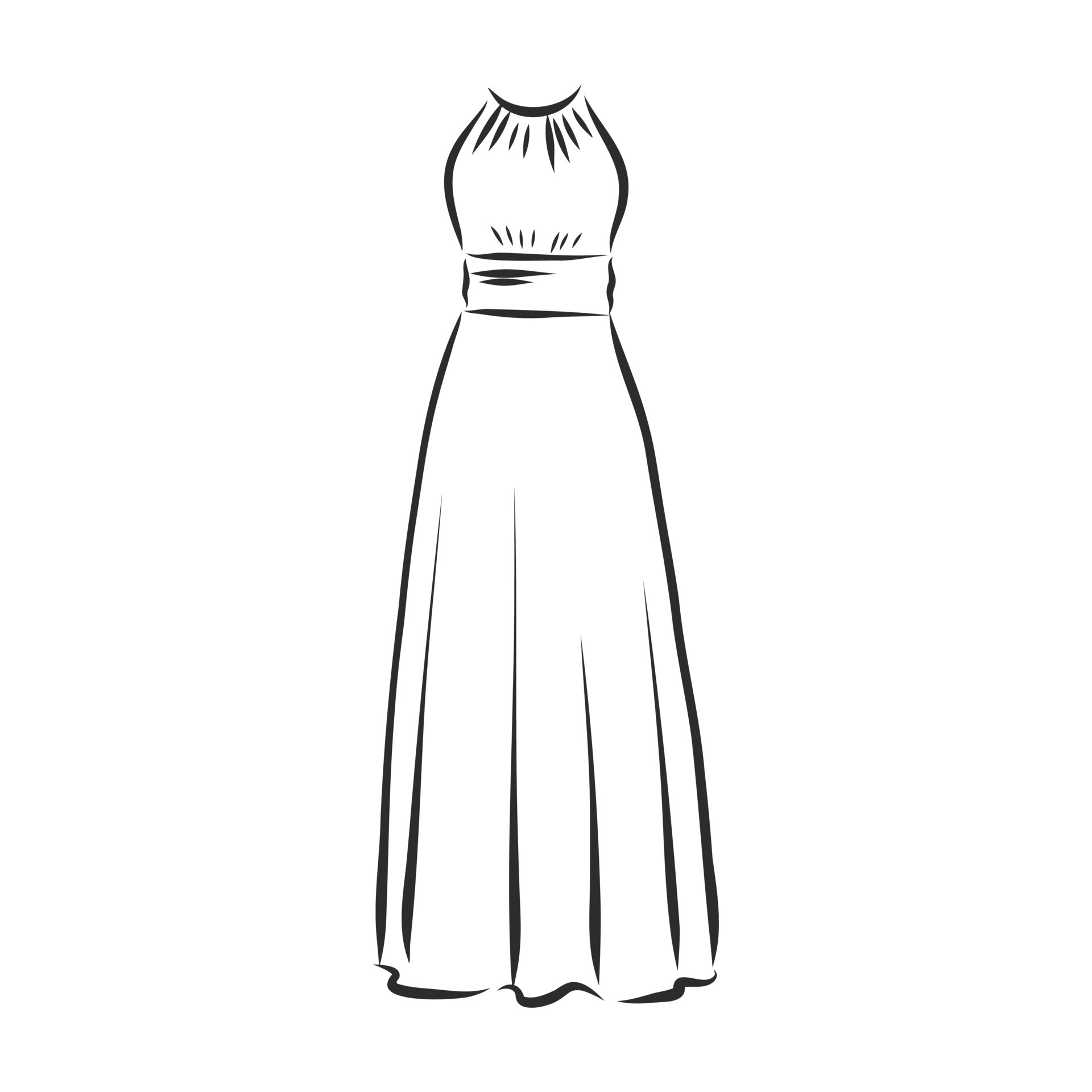 dress vector sketch 7309188 Vector Art at Vecteezy