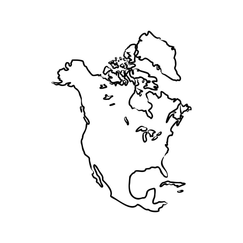 north america map vector sketch