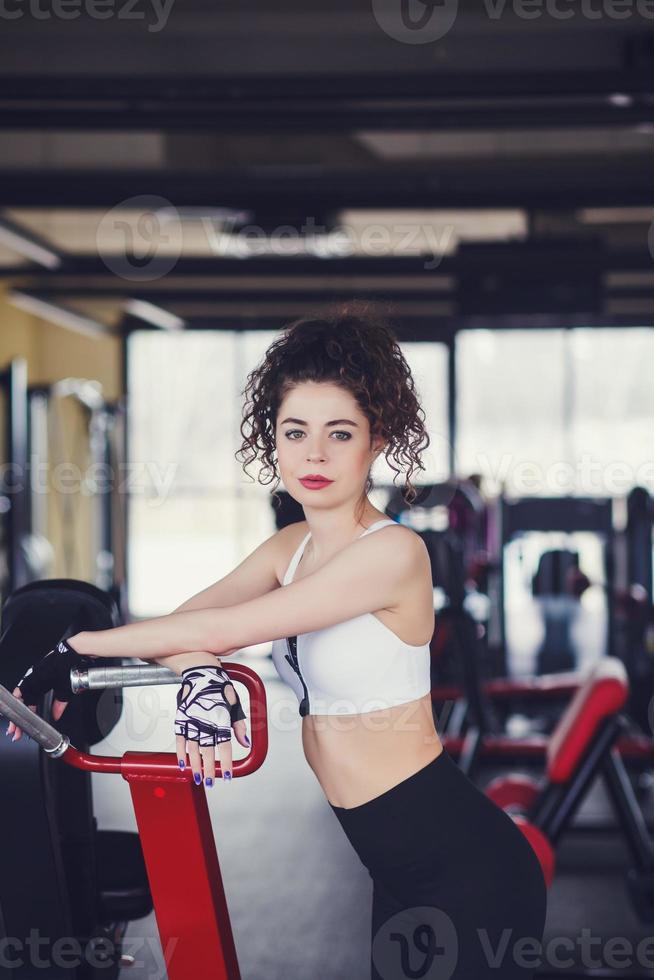 Curly girl with relaxing photo
