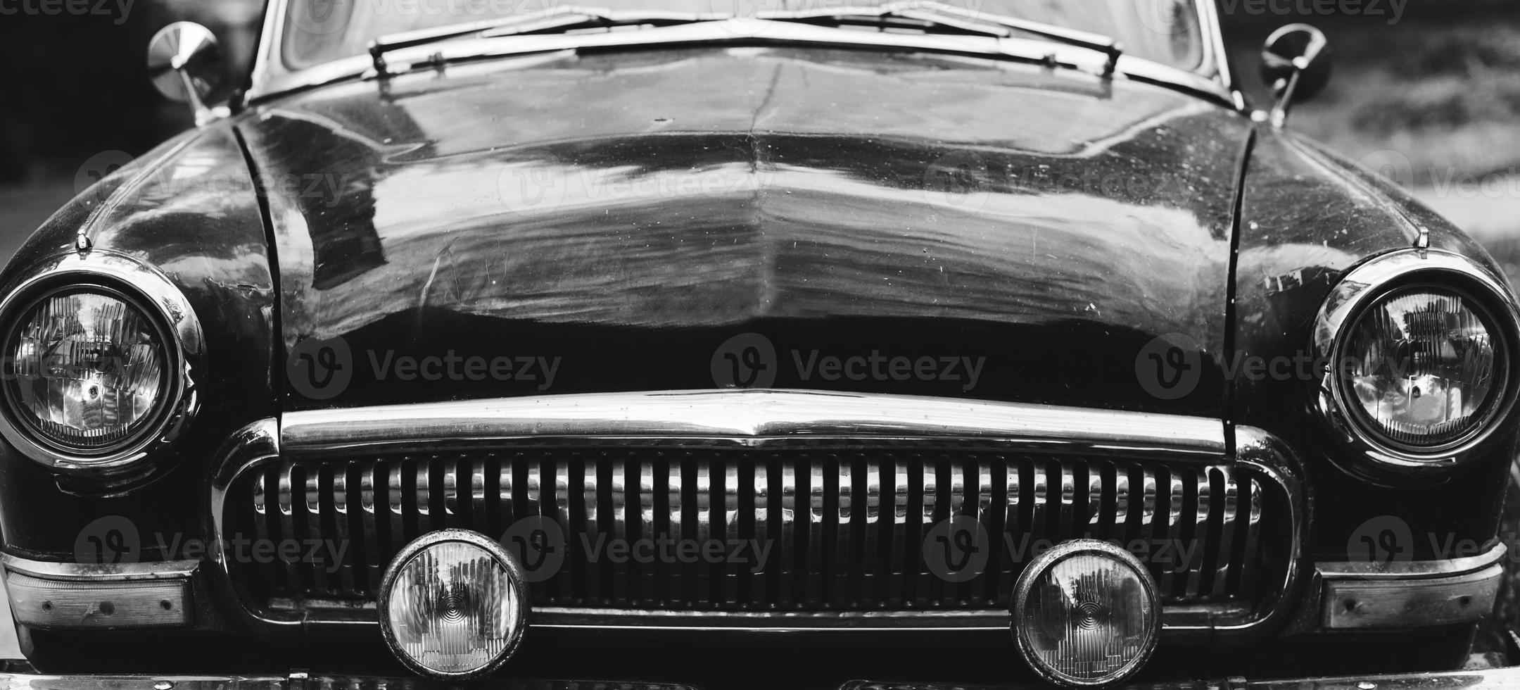 Black automobile. vintage car photo