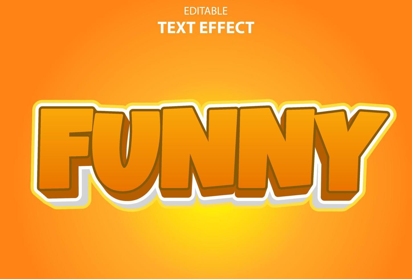 funny text effect with orange color 3d style for template. vector