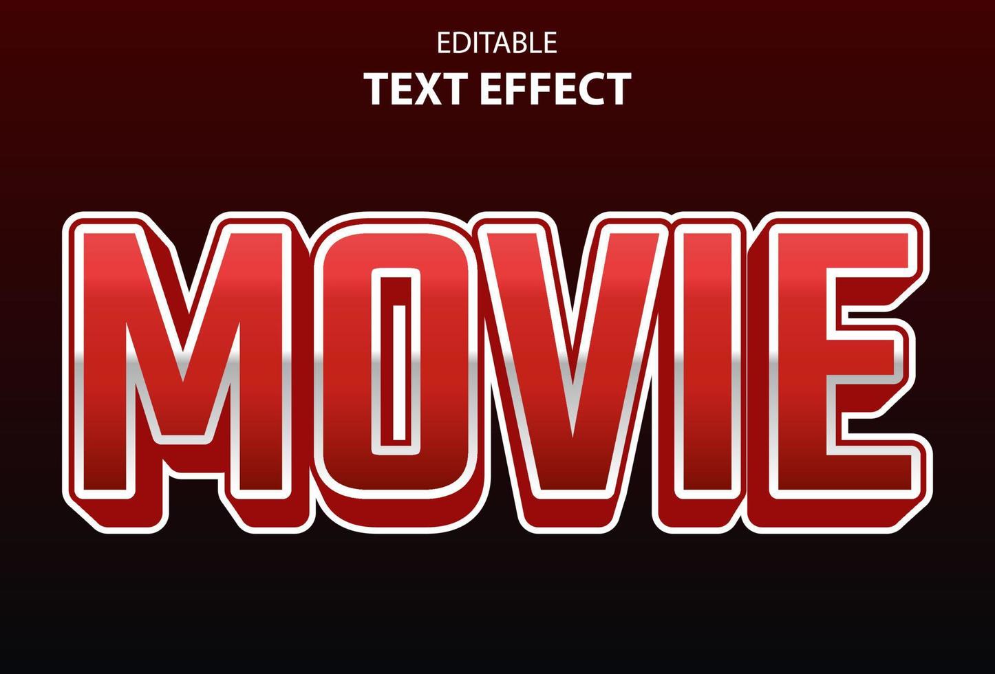 efecto de texto de película con color rojo editable para promoción. vector