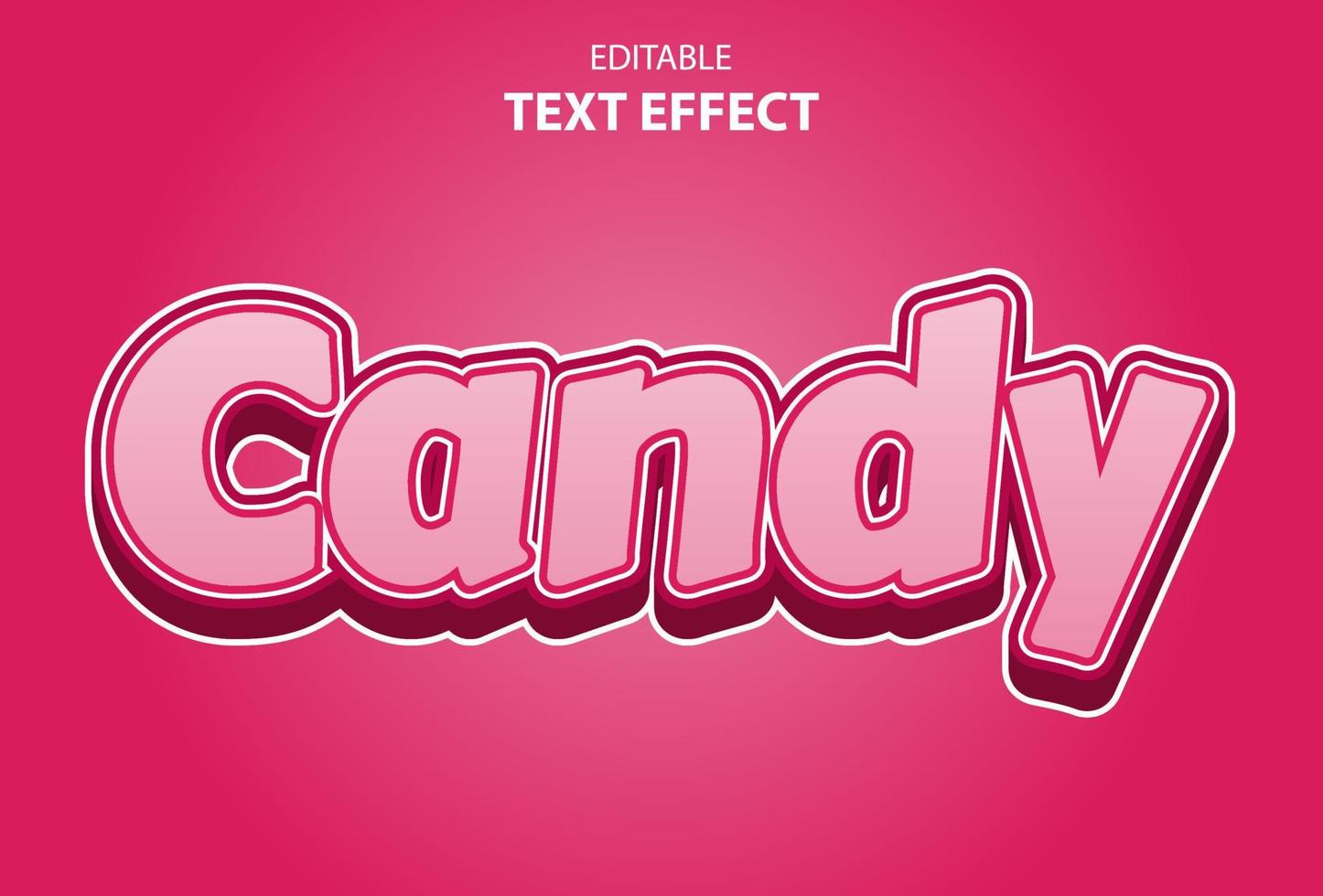 candy text effect with pink color editable for logo. vector