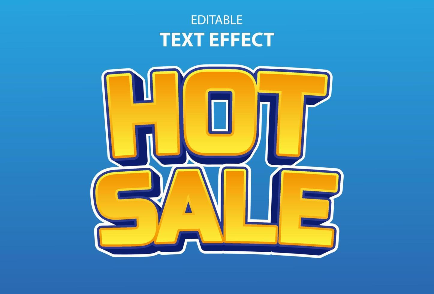 hot sale text effect on blue color background for promotion. vector