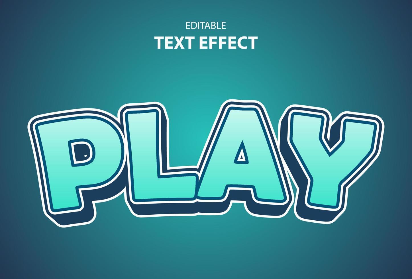 play text effect with blue gradient for logo vector