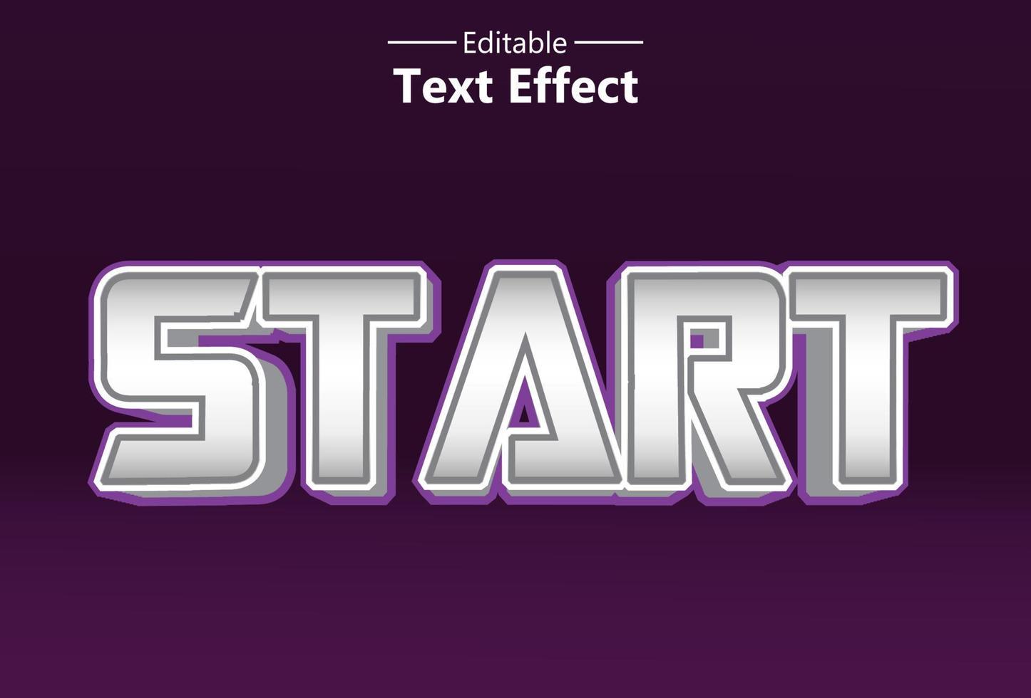 los efectos de texto comienzan con púrpura para marcas y logotipos. vector