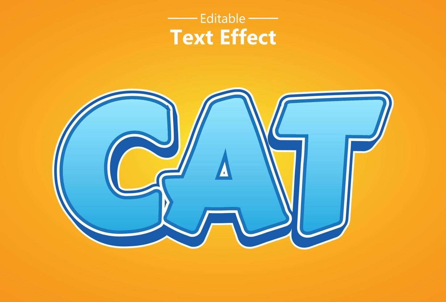 cat text effect with orange color for brand. vector