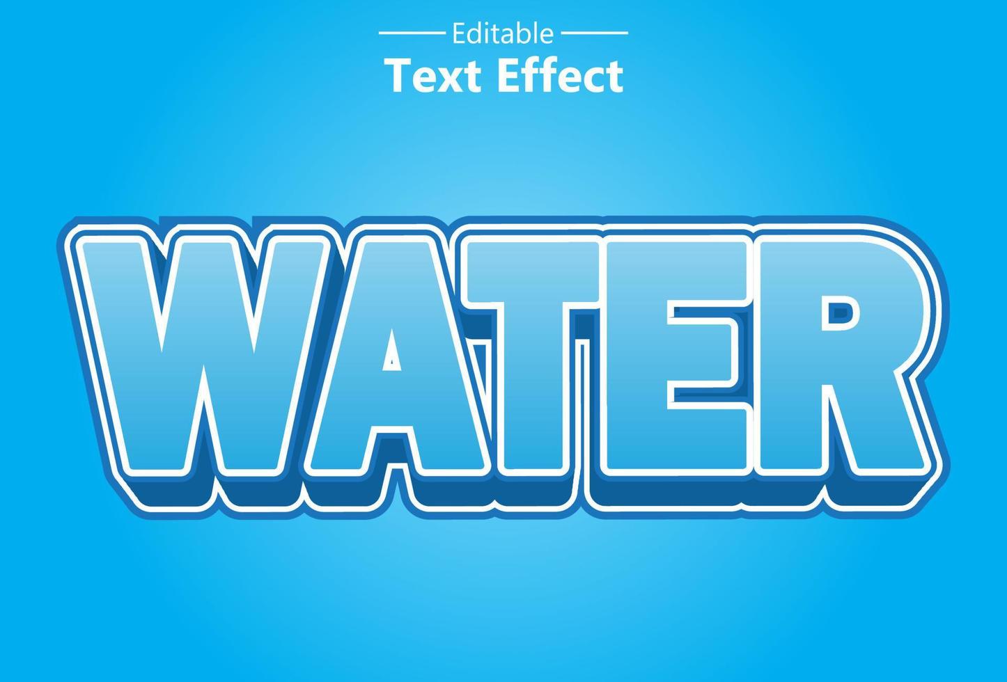 efecto de texto de agua con color azul editable para promoción. vector