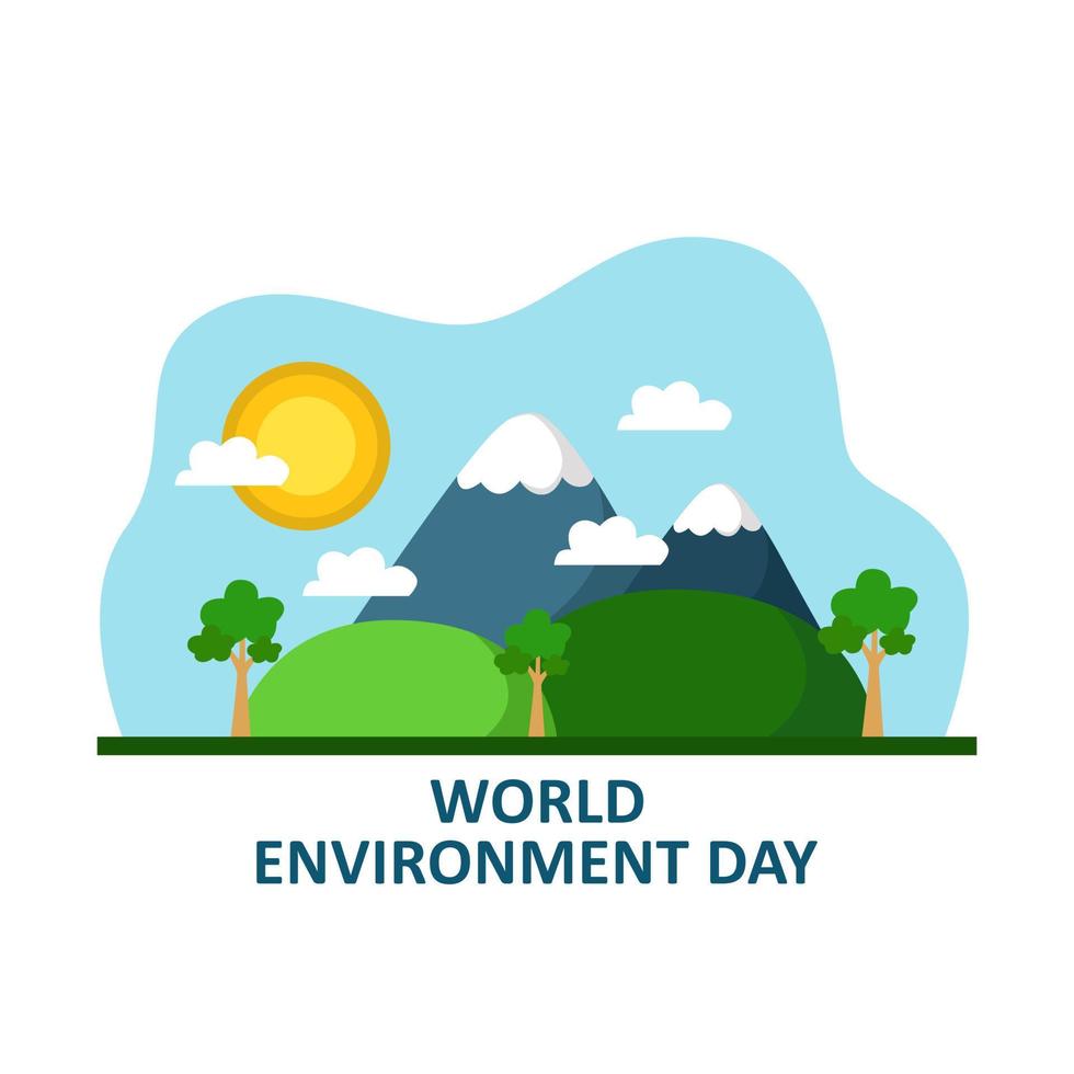 flat style world environment day illustration. vector