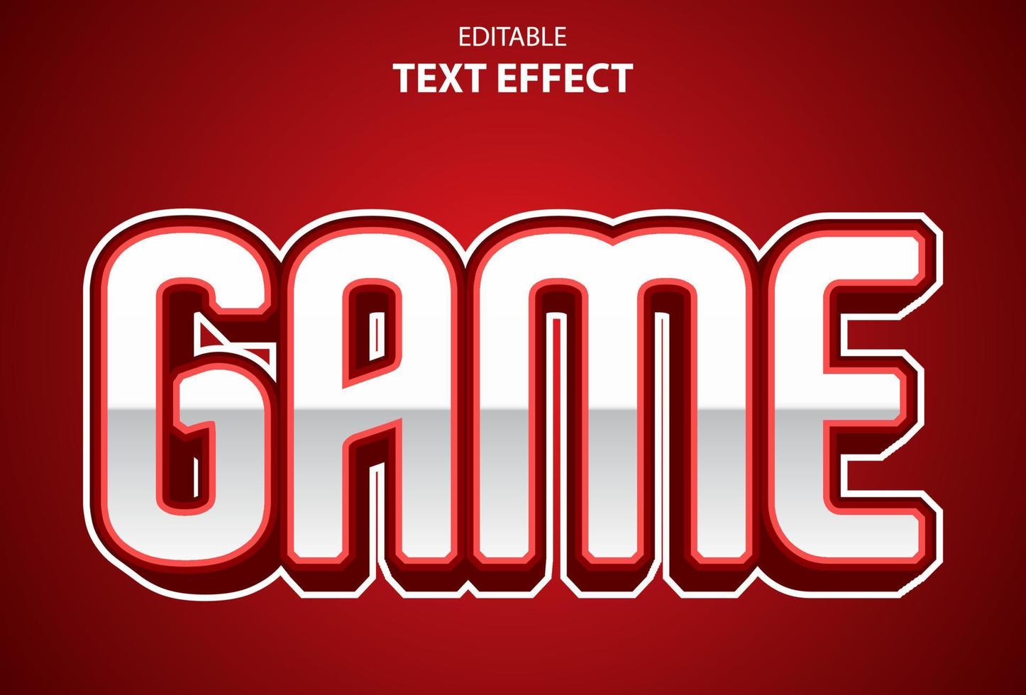 game text effect with red color editable for promotion. vector