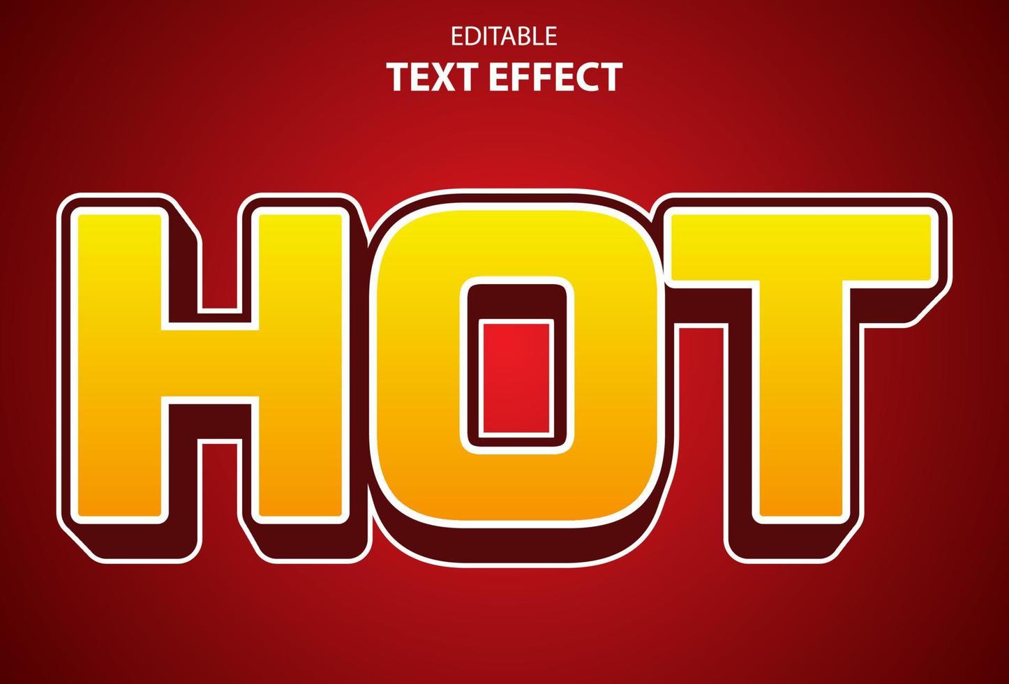 hot text effect with red color editable for brand. vector