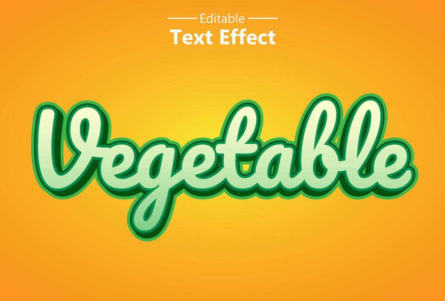 vegetable text effect with orange color for brand. vector