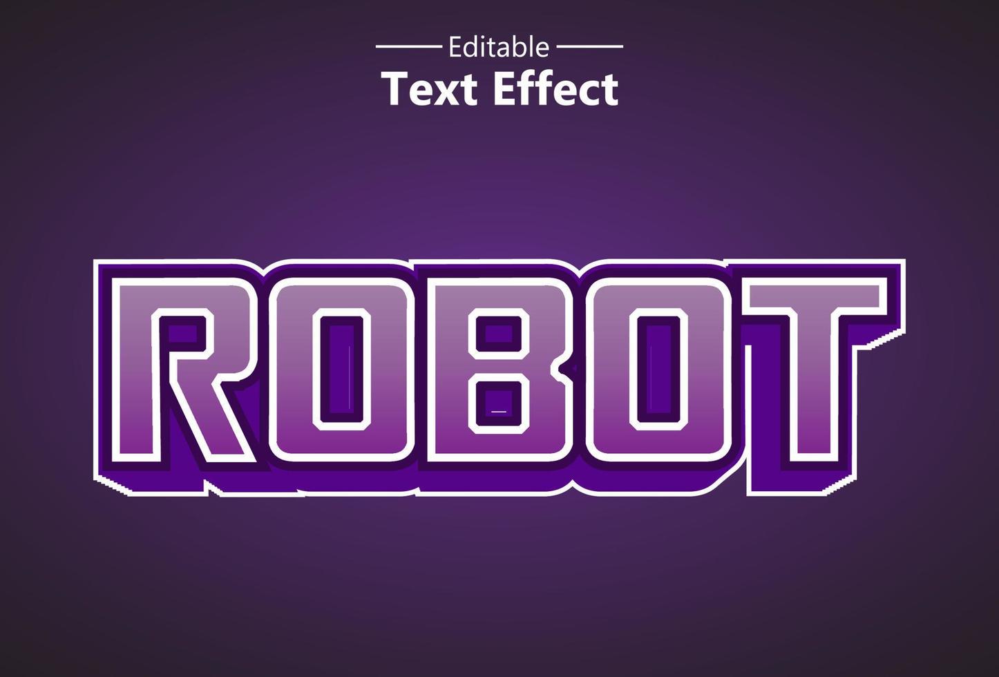 efecto de texto robot con color púrpura para marca y logotipo. vector