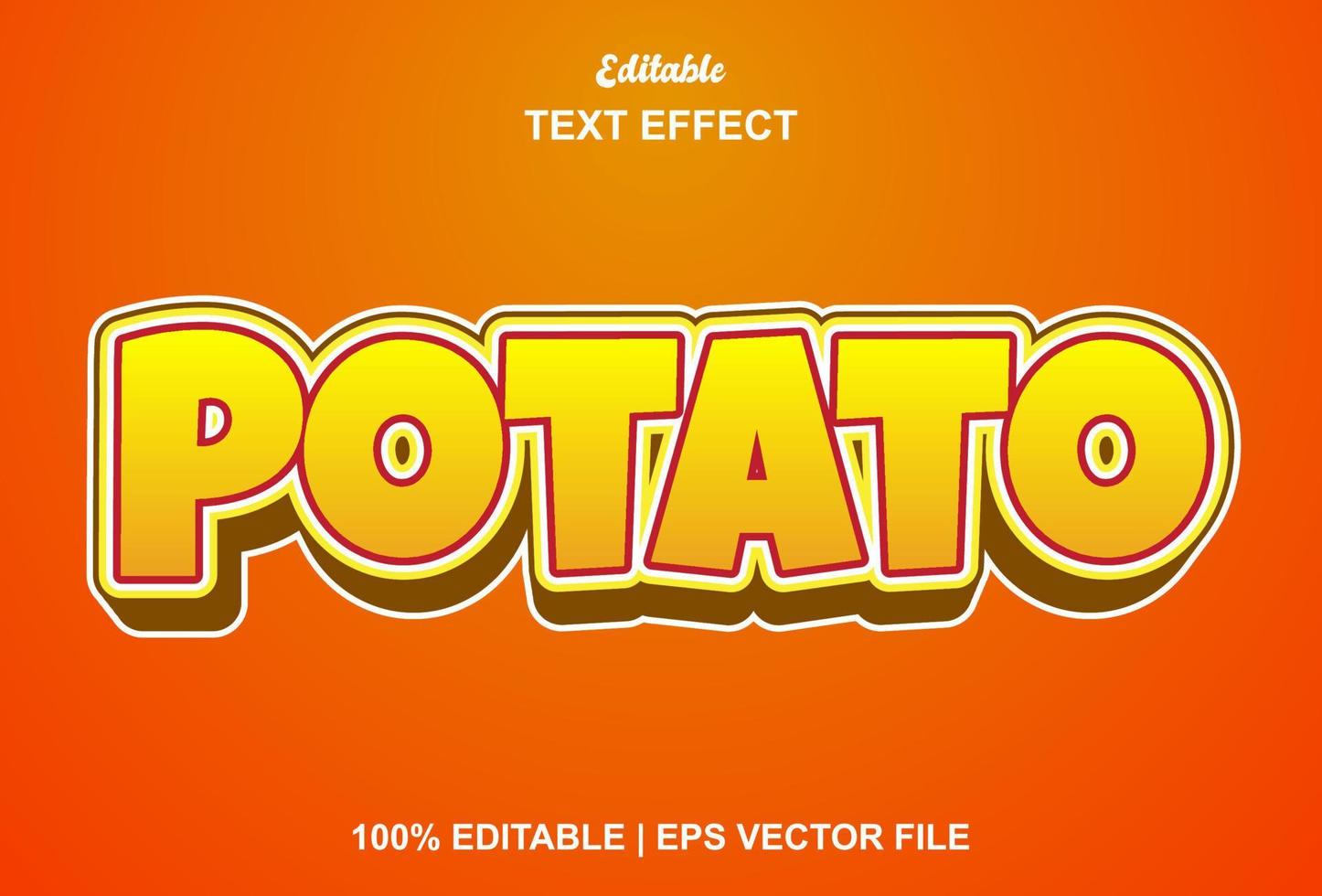 efecto de texto de patata y editable. vector