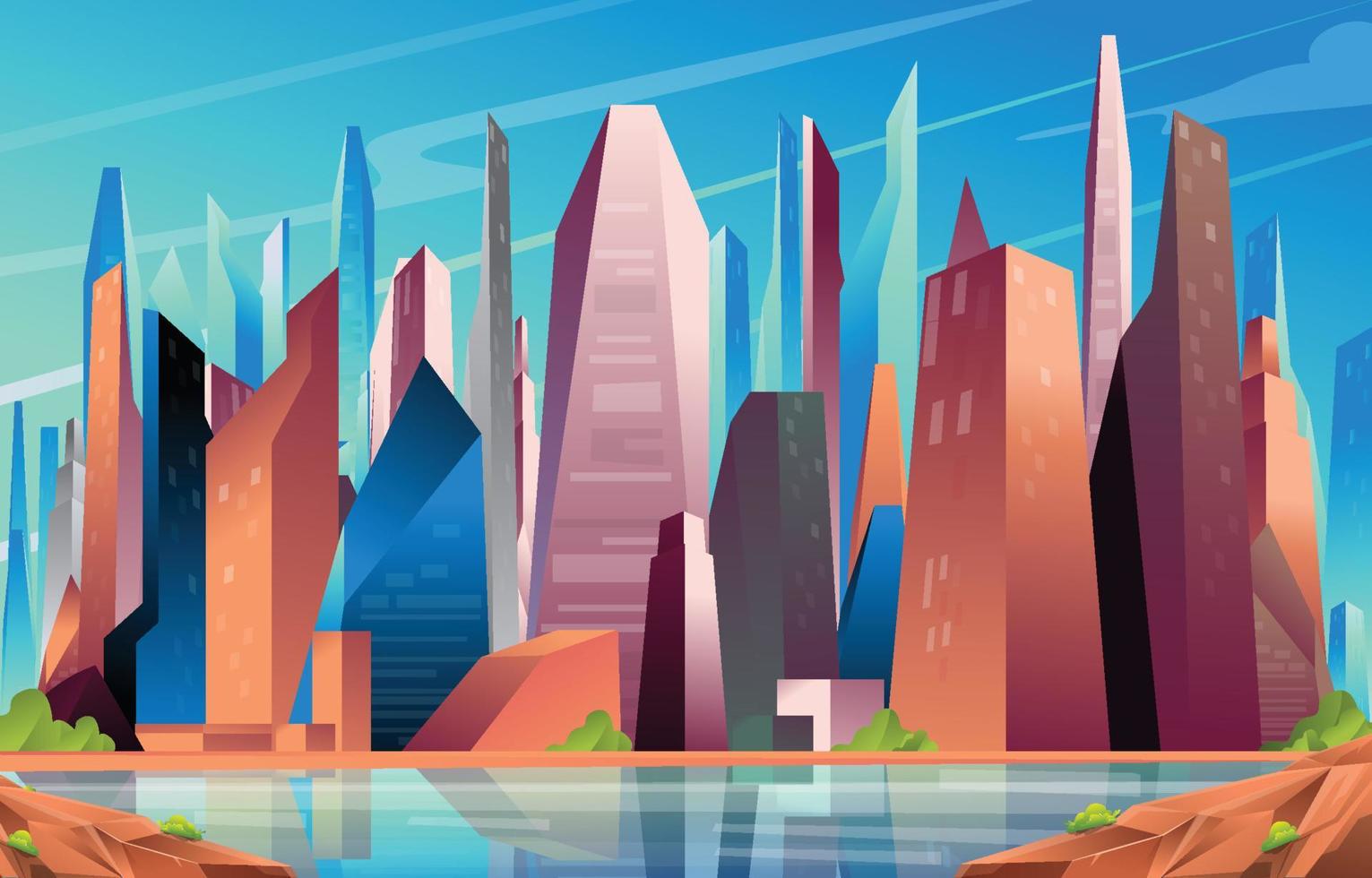 Skyscraper Building Background Concept vector