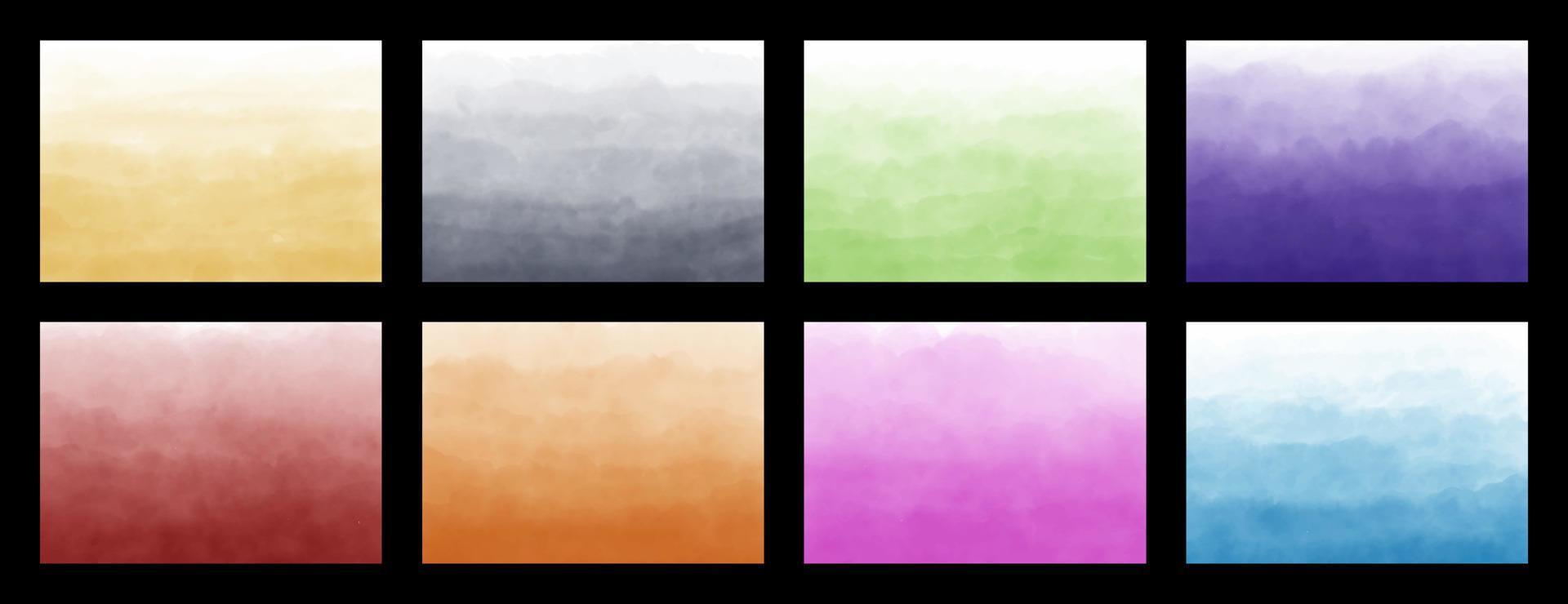 Collection of horizontal hand painted watercolor abstract background vector