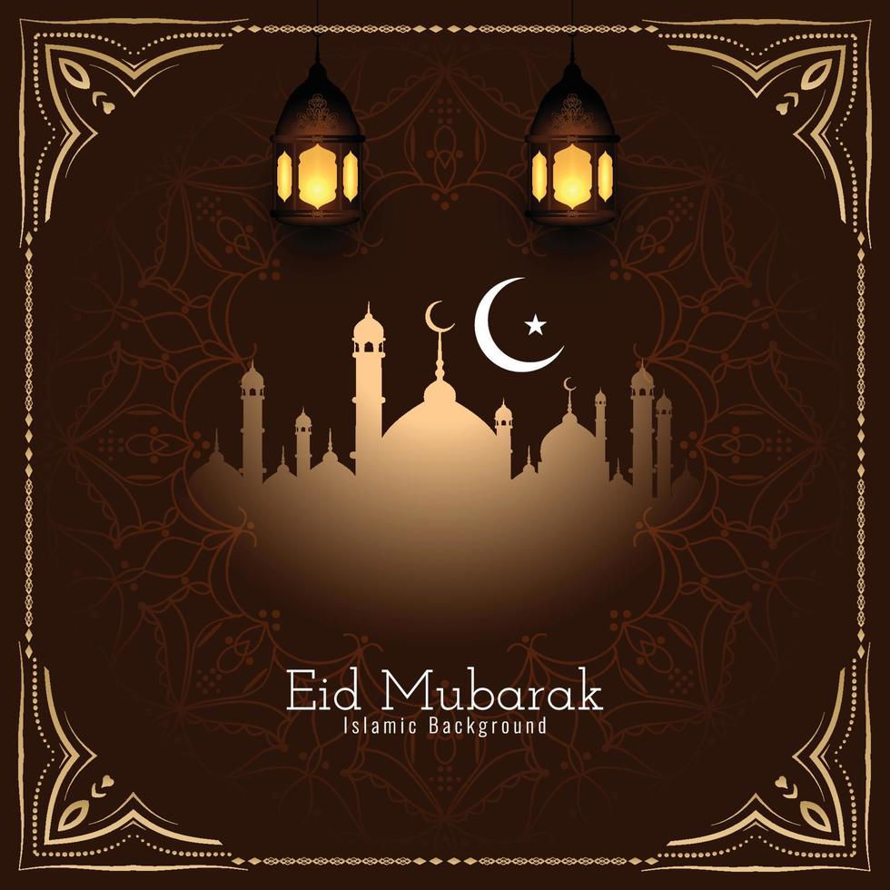 Eid Mubarak Islamic festival background vector