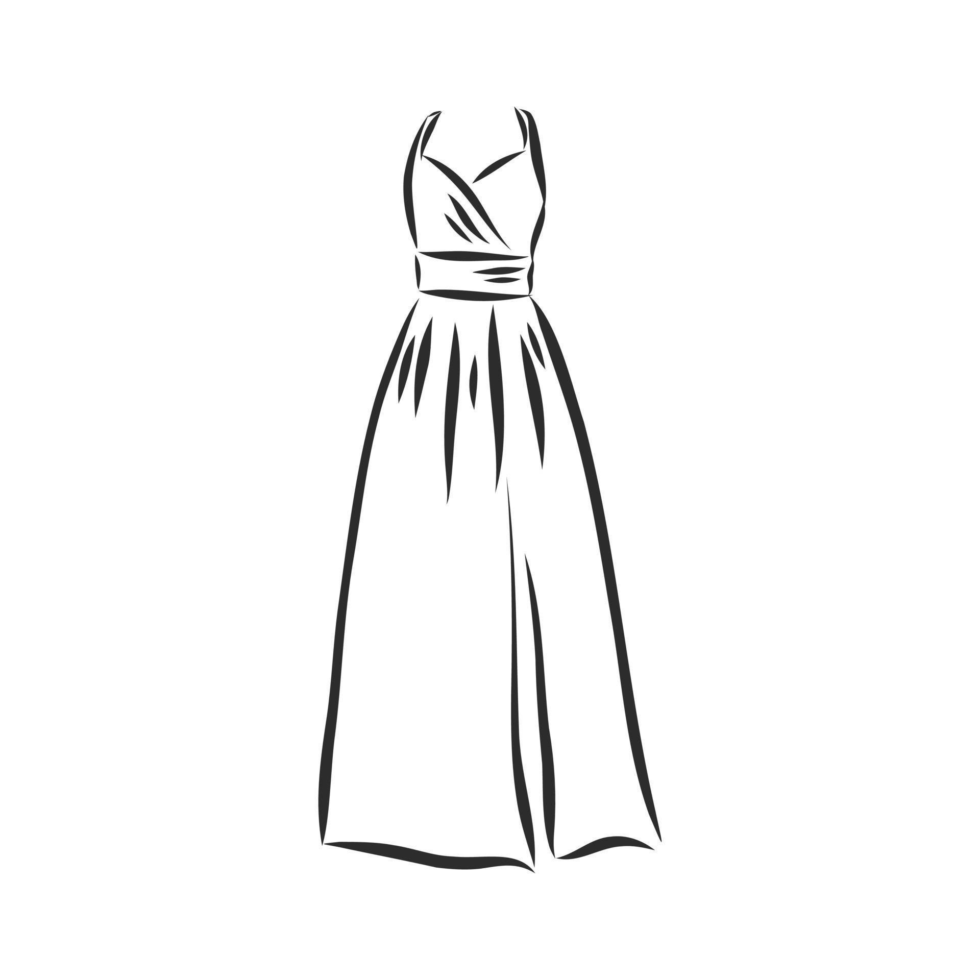 dress vector sketch 7310065 Vector Art at Vecteezy