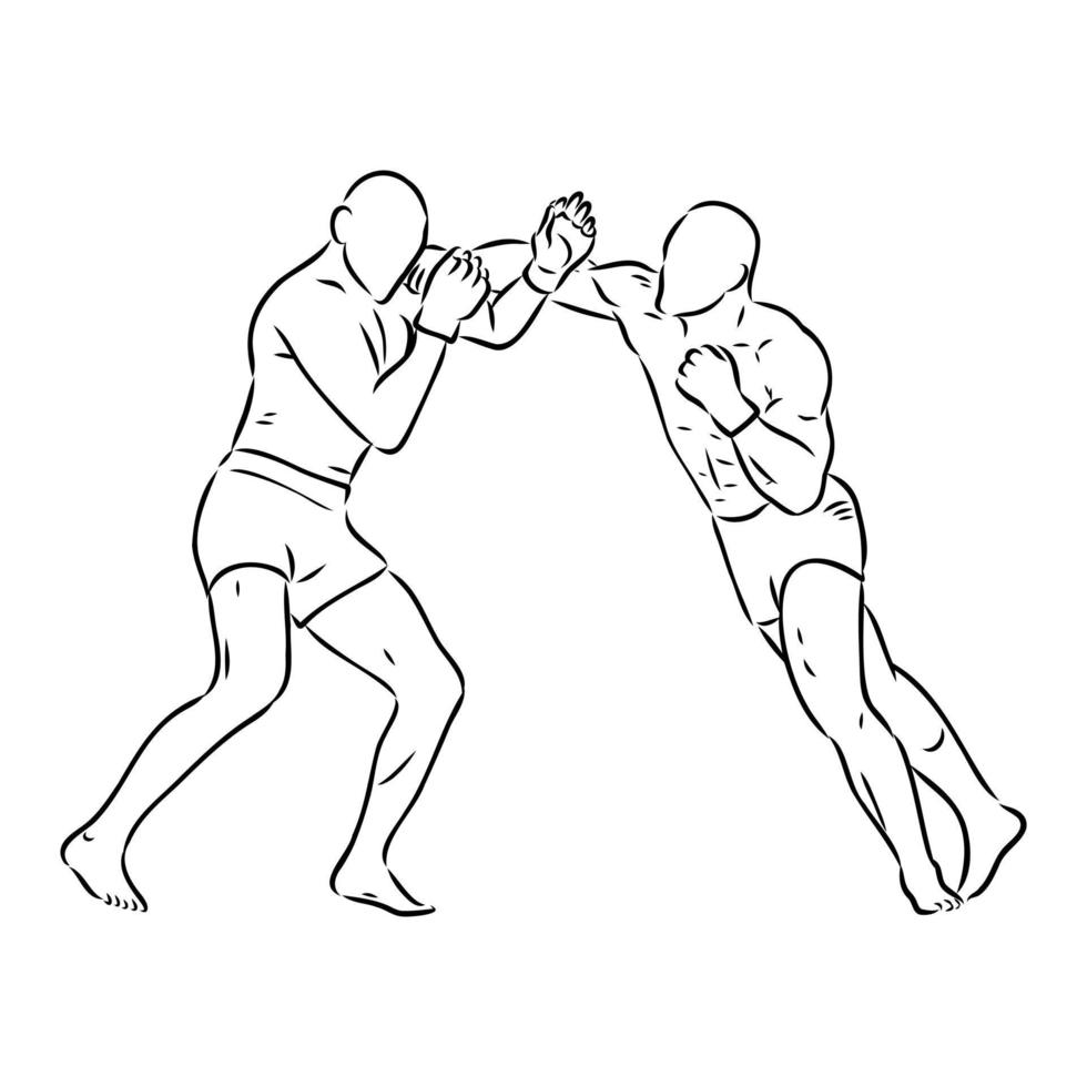 peleas sin reglas boceto vectorial vector