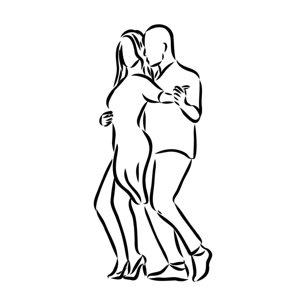 bachata dance vector sketch