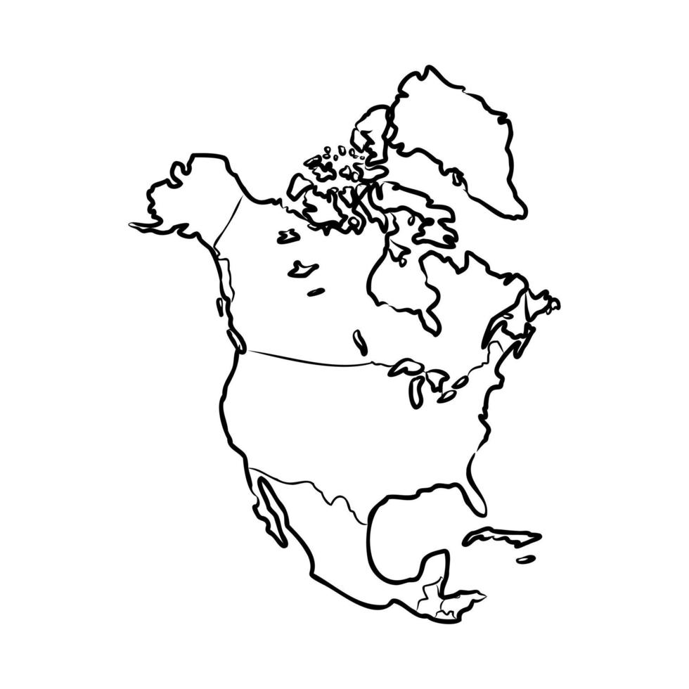 north america map vector sketch