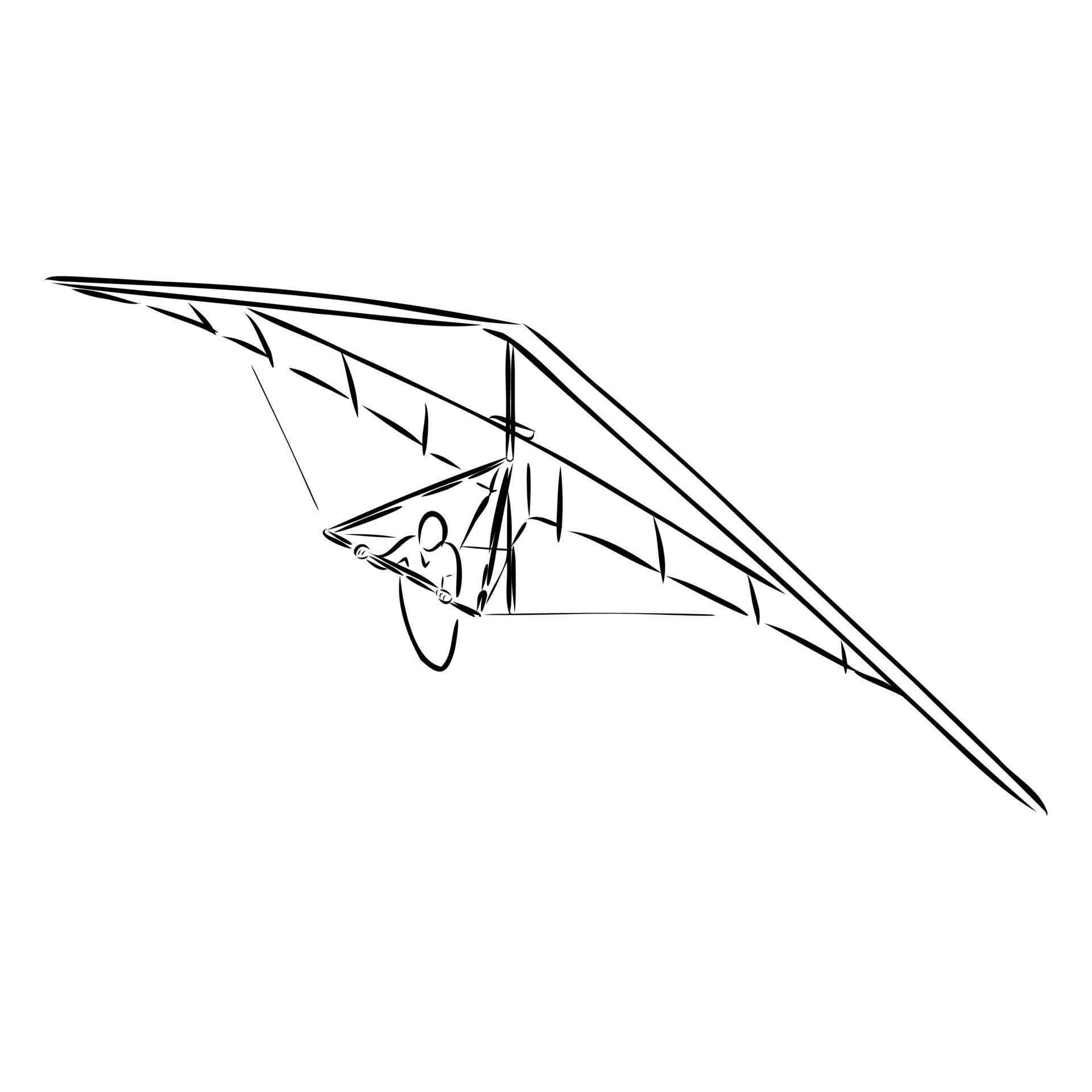 hang glider vector sketch 7310296 Vector Art at Vecteezy