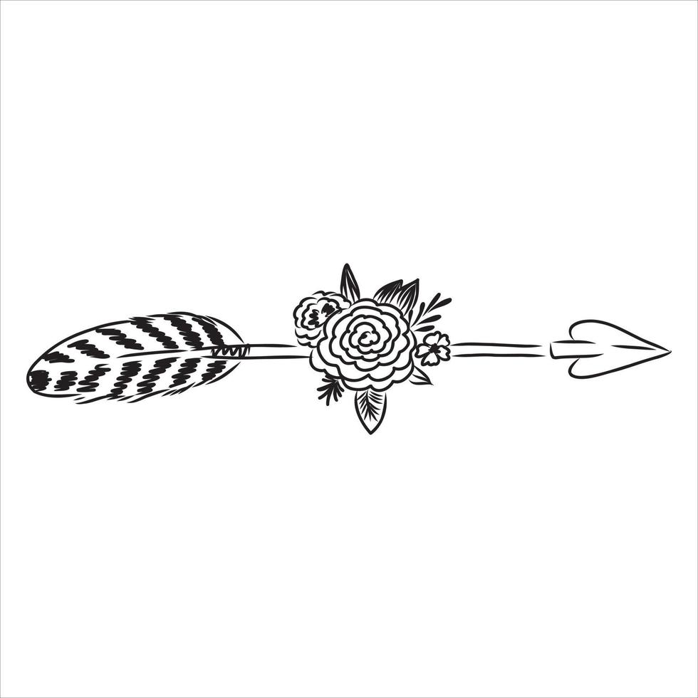 boho arrow vector sketch