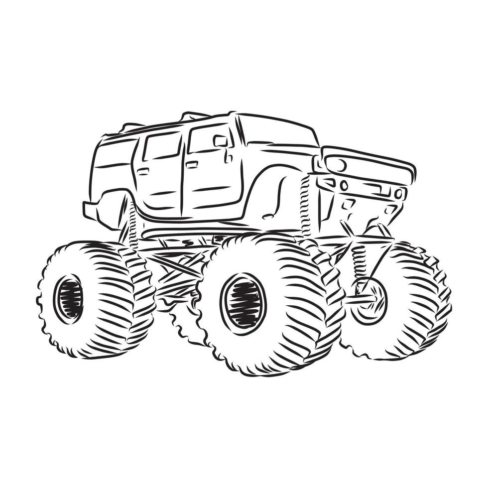 monster truck vector sketch