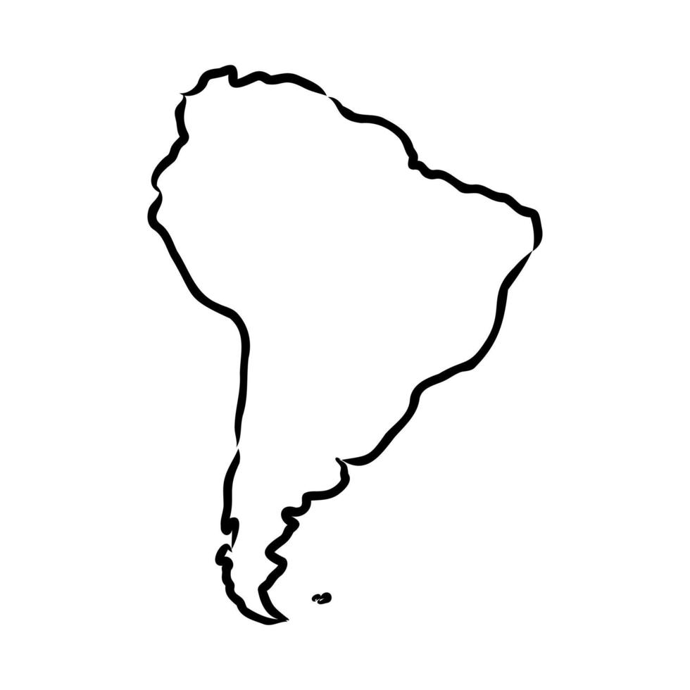 south america map vector sketch