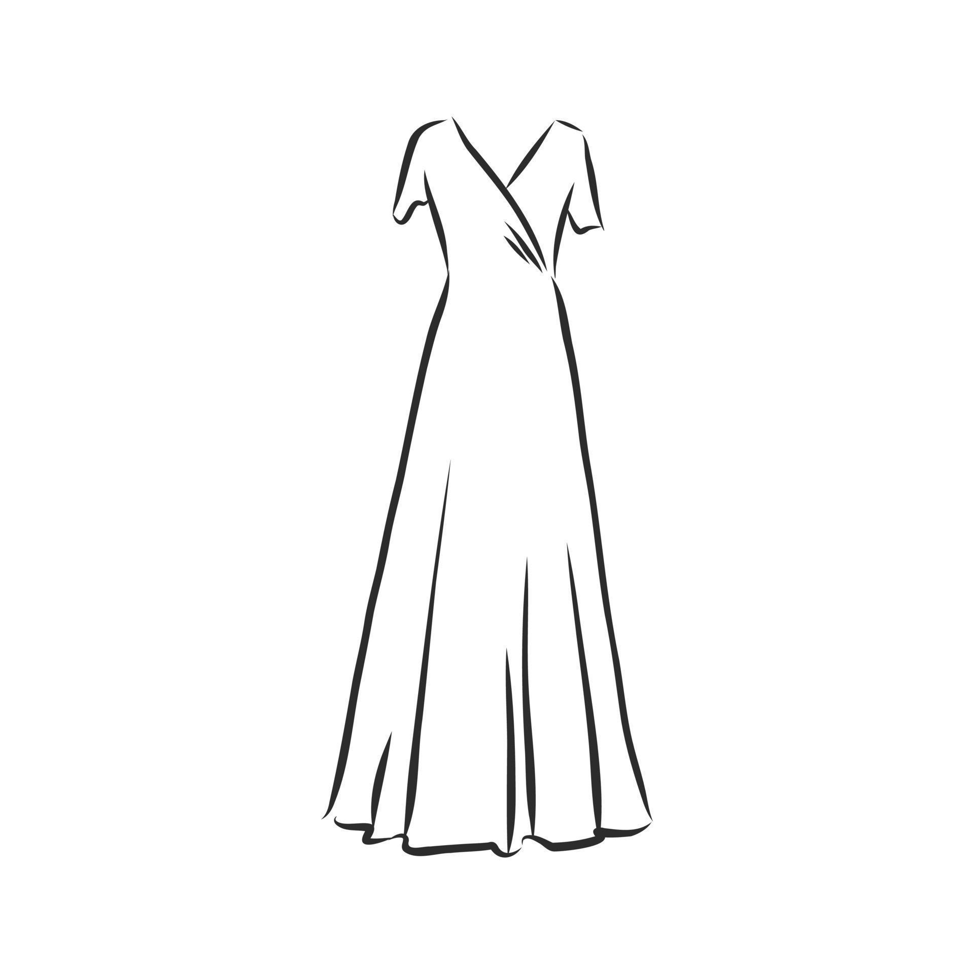 dress vector sketch 7310414 Vector Art at Vecteezy