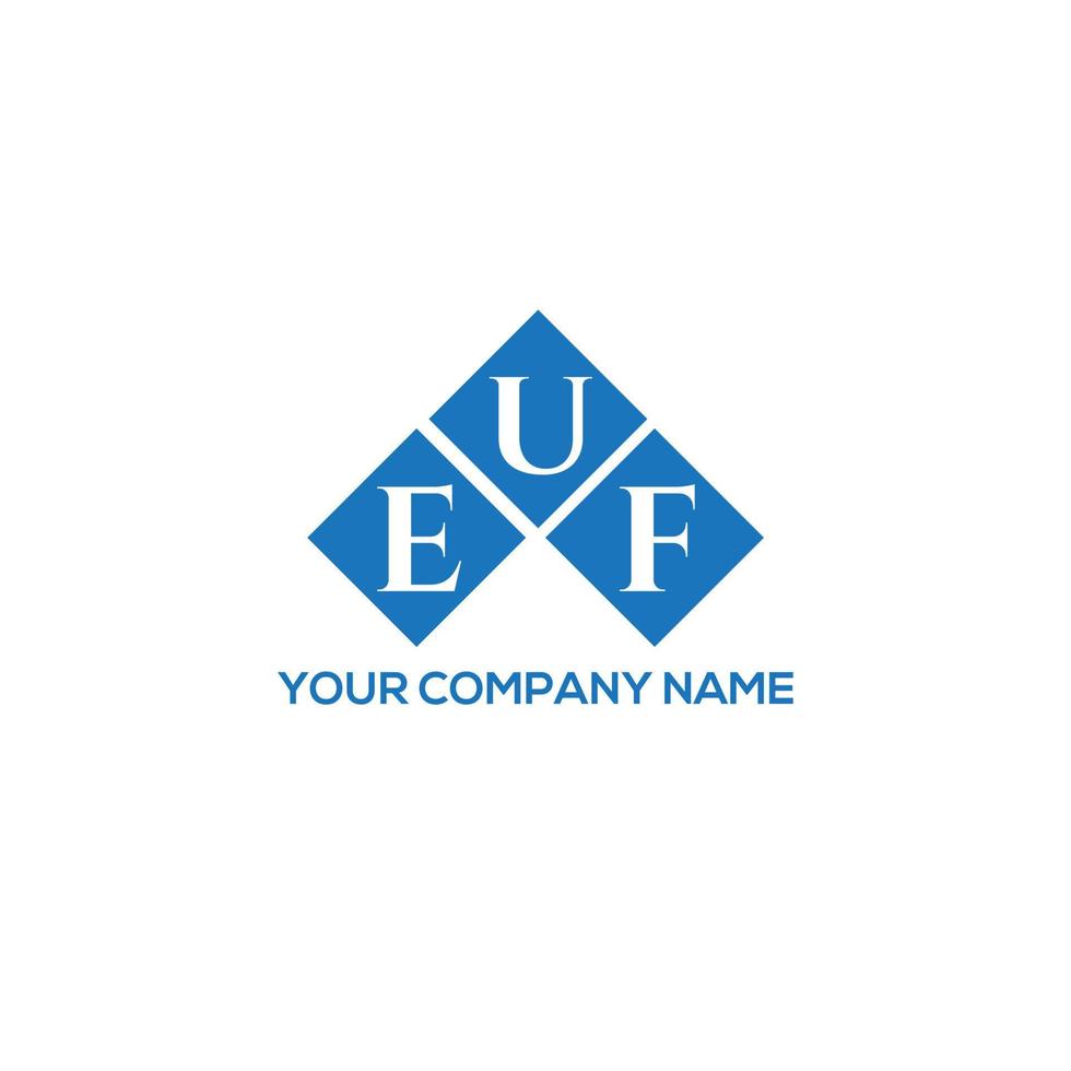 EUF letter logo design on white background. EUF creative initials letter logo concept. EUF letter design. vector